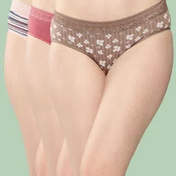 leading lady Pack of 3 Women Hipster Orange, Brown, Maroon Panty-picture-34