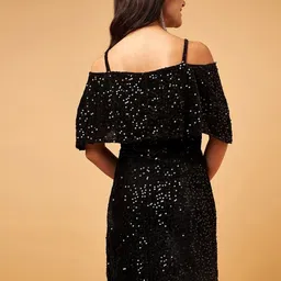 houseofcommon Women Bodycon Black Above Knee/Mid Thigh Length Dress image 2