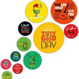 sndart Set Of 11 Modern Art Motivational Quotes Round Self Adhesive Wall Paintings Pack of 11-picture-17