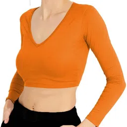 Casual Regular Sleeves Solid Women Orange Top-image-66