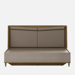 casacraft from pepperfry Arsenio Queen Size Bed With Full Hydraulic Storage In Natural Teak Finish image 5