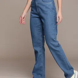 roadster Women Tapered Fit Mid Rise Blue Jeans image 2