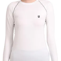 unbeatable Women Colorblock Round Neck Polyester White T-Shirt image 3