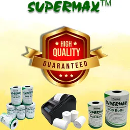 supermax Billing machine Paper roll 58mmx13 meter 50 gsm Thermal Paper (Set of 12 Thermal Cash Register Paper image 1