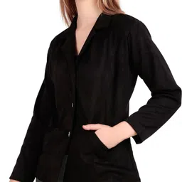oyesmarty Women Solid Single Breasted Casual Blazer image 4