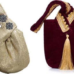 athizay Women Gold, Black, Maroon Potli-picture-16