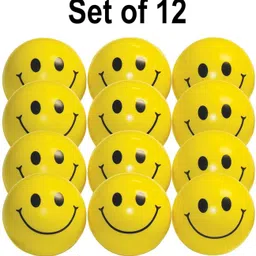 qblyn Yellow Smile Emoji Squeeze Balls Perfect for Hand Exercise | l Pack of 12- 2.5 cm image 2
