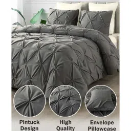 the white moss Marquis Pleat Pinch luxurious AC Single Comforter with One Pillow Cover image 4