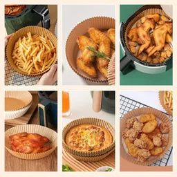 palay 100Pcs Air Fryer Disposable Paper Liner, Non-Stick Parchment Paper Plate Airfryer Tray image 4