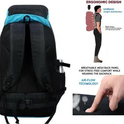 zerus Unisex Travel Backpack for Hiking Trekking Bag Camping Rucksack Waterproof Travelling Bag With Shoe Compartment Rucksack - 70 L image 3