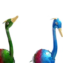 craft tree Multcolour Iron Set Of 2 Duck Figurine image 5