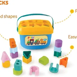 batliboi Baby First Blocks Activity Toy, Shape Sorter with 16 Multicolor Alphabet Blocks image 2