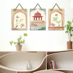 artvibes Cultural Indian Royal Arch & Lotus Traditional Wall Hanging (WH_9663N) Pack of 3 image 3