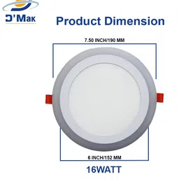 d'mak 15 Watt Round PGB Color Multicolor Effect 3D Led Panel Light (Pack of 04) Recessed Ceiling Light Ceiling Lamp image 4