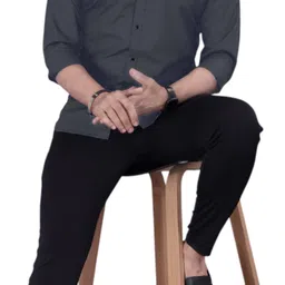 sedum sestri Men Regular Fit Solid Mandarin Collar Casual Shirt image 4