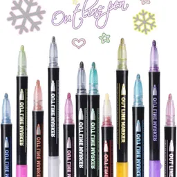 pulsbery 12 Piece, Colors Bullet Journal Pens & Glitter Pens for Card Making ,12 Colors image 4