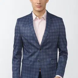 peter england Men Checkered Single Breasted Formal Blazer-picture-25