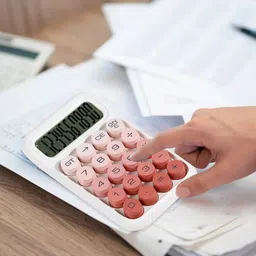 prsvike 00215 10 Digits, Large LCD Display, Big Buttons, Cute, Aesthetic, Gradient Pink BasicCalculator-picture-45