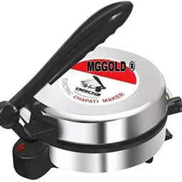 mg gold ®Chapati/Roti Stainless steel body 1000 Watts Duty Non Stick Model QT66 Roti and Khakra Maker image 1