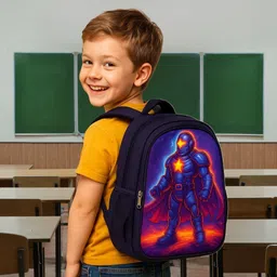 mous Robot Hero Navy Blue Cartoon Kids School Bag Waterproof School Bag image 1