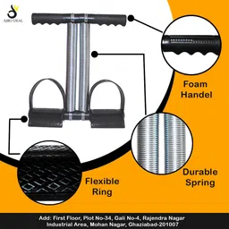 battlestar Double Spring Combo Double Tube Resistance Band Ab Exerciser (GREY) Ab Exerciser Ab Exerciser image 5