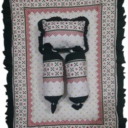 glamica New Born Baby Unique New Design Rajwadi Work Mattress With 3 Multi shape pillow-picture-26