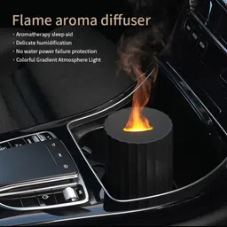 flojoy Color Changing Fire Flame Mini Portable Humidifier (2 Free Oils ) Diffuser image 2