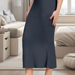 Trendmalls New.P01-Grey-M Lycra Blend Petticoat image 4