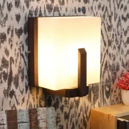 eliante by jainsons lights Montage Wooden Flush Mount Wall Light (Brown)-picture-11