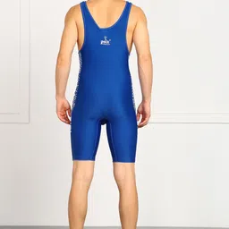 pace international Wrestling and Weight Lifting Costume/ Singlet Striped Men Swim-dress Blue Swimsuit image 2