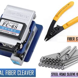 new trensh OPTICAL FIBER CLEAVER FTTH Network Instrument WITH STRIPPER AND 100 SLEEVES FC6S With CFS3 With Sleeves Wire Cutter-picture-16