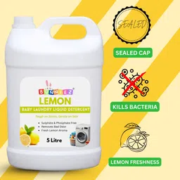 bunniez Baby Laundry Detergent, pH balanced & Gentle on baby skin, MONTHLY SAVER PACK Lime Liquid Detergent image 5