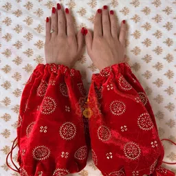 Shagun Shakti SS2025-RED-CHUDDA-SHANEEL-005 Silk, Polyester Arm Warmer image 2