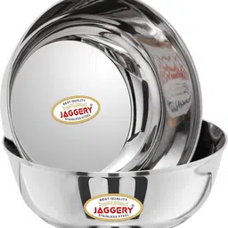 jaggery Stainless Steel Vegetable Bowl Heavy Mirror Finish Mixing & Serving Bowl/Katori/Vati (1000 ml) image 5