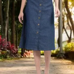 aksha creation Women Solid A-line Light Blue Skirt-picture-18