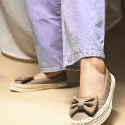 JM Looks Quilted Bow Espadrille Style Shoes Bellies For Women image 4