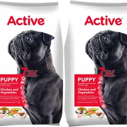 active (Buy 1 Get 1 Free) Puppy Chicken Vegetable 2.4 kg (2x1.2 kg) Dry Young Dog Food image 2