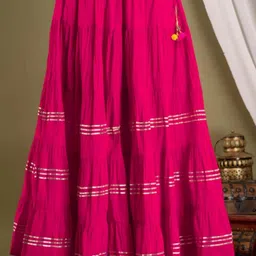 mrfabricse Women Solid Flared Pink Skirt image 3