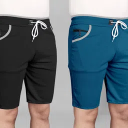 viradiyaenterprise Pack of 2 Solid Men Reversible Black, Light Blue Boxer Shorts-picture-19