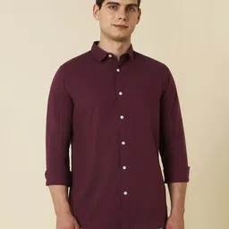 allen solly Men Slim Fit Solid Cut Away Collar Casual Shirt-picture-10