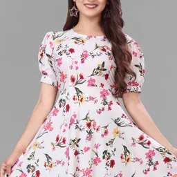 qena Women Maxi White Full Length Dress image 4