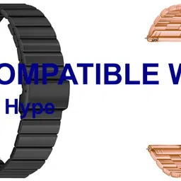 ACM WSM20H22BKRSG3753 Pack of 2 Watch Strap Adjustable Steel 22mm for Cellecor Hype Smartwatch (Black/Rose Gold Pink) Smart Watch Strap-picture-17