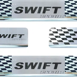 addition Stainless Steel Door Sill Guard for Swift 2024 –4Pcs Set | Premium Chrome Finish Door Sill Plate image 2