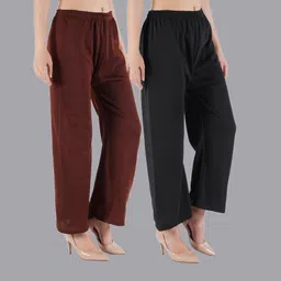 crown king garments Pack of 2 Women Relaxed Multicolor Wool Trousers-picture-10