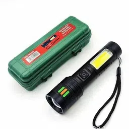 crentila Metal Led Torch Light Long Range 1 Km With Type C Charging & 2 in 1 Functions 8 hrs Torch Emergency Light image 5