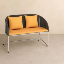liso urbano Carbon Wicker 2+1 Seater Sofa with Table In Beige Colour image 4