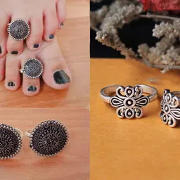 bhakti Oxidised Silver Toe Rings Brass, Silver Silver Plated Toe Ring-picture-10