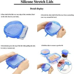 starshoppy Silicone Lid Set, Silicon lids for containers, Silicon Stretchable lids, Silicone lids and Cover -(PACK OF 6) 8 inch Lid, Pack of 6 image 3