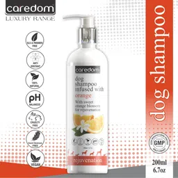 caredom Luxury Dog Shampoo || Dog shampoos || pet Shampoo for Dogs || Shampoo for Dogs with Sweet Orange Blossom for Rejuvenation - Hypoallergenic, Conditioning - (SLS & PARABEN Free) Dog Shampoo image 2