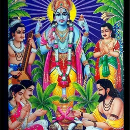 deshkart KRISHNA (SATYANARAYAN) (5 INCH X 7 INCH) LAMINATED PHOTO WITH BACK SUPPORT MOUNT Religious Frame-picture-18